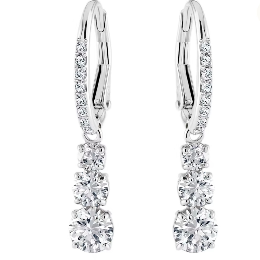 Swarovski Silver Crystal Dangle Earrings